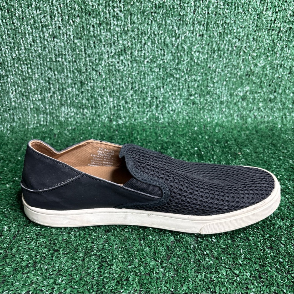 OluKai Pehuea Womens Size 7.5 Black Mesh Slip On Casual Shoes Sneakers - Picture 6 of 12